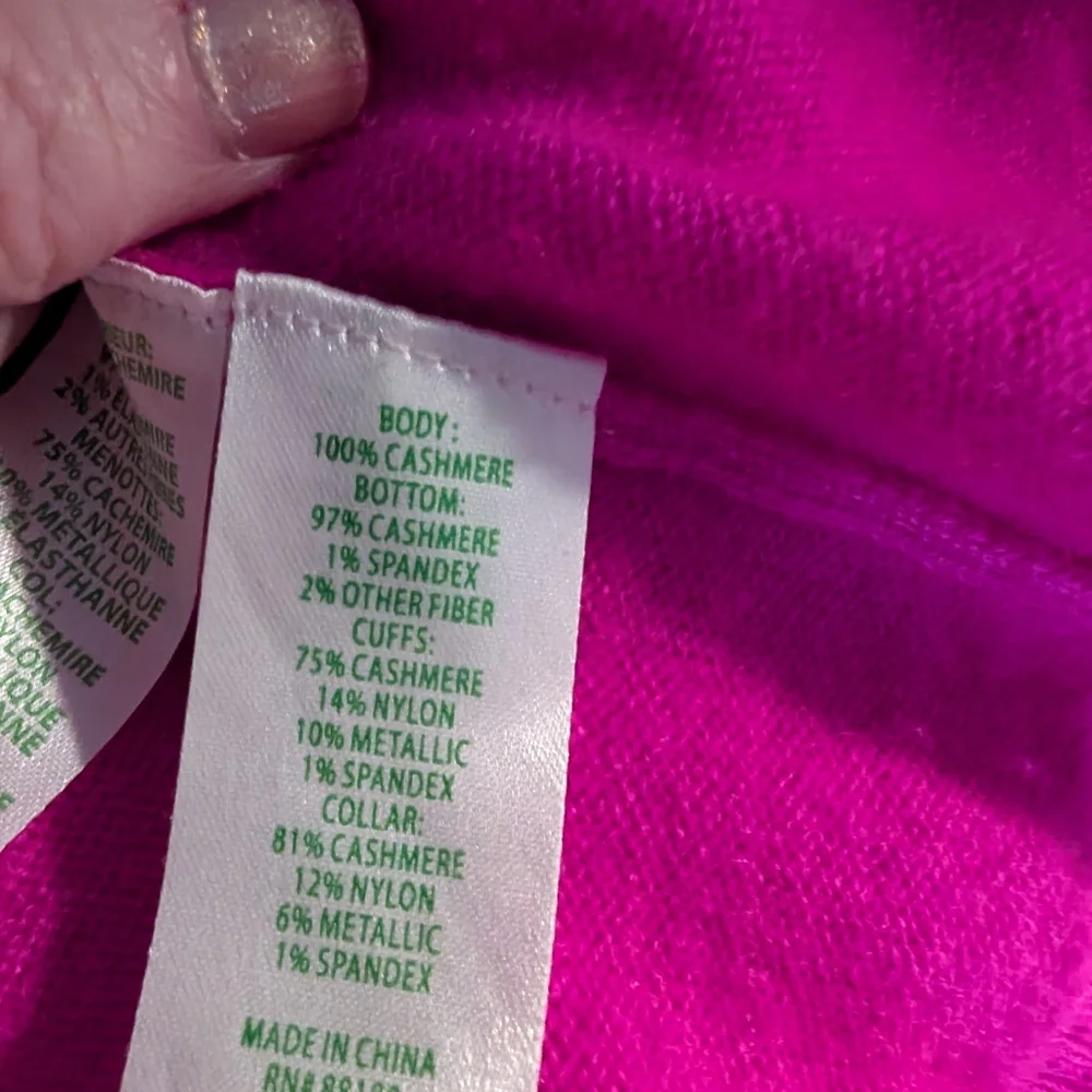 Lilly Pulitzer Fuchsia V-Neck Sweater - Picture 6 of 6